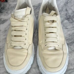 Alexander McQueen Cream Men's Sneakers-authentic